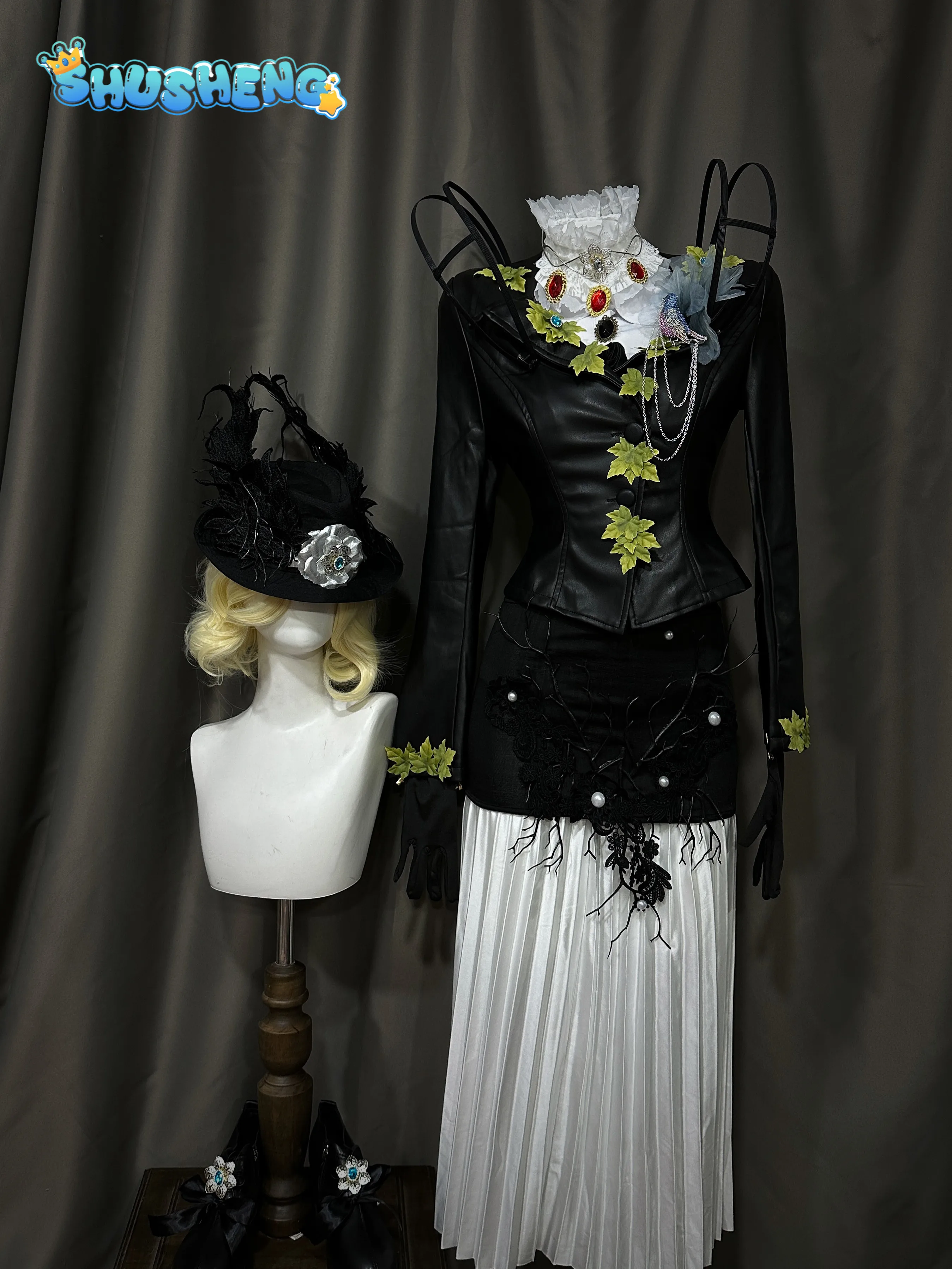 

Костюм для косплея Identity Ⅴ Эвелин Мора, готический костюм на Хэллоуин, рубашка, платье, шляпа, аксессуары, обувь, женская униформа для вечеринки на Хэллоуин