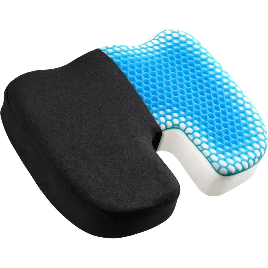 

Seat Cushion for Office Chair Gel Memory Foam Chair Cushion Sciatica Coccyx Pain Relief Cushion for Long Sitting Office Workers