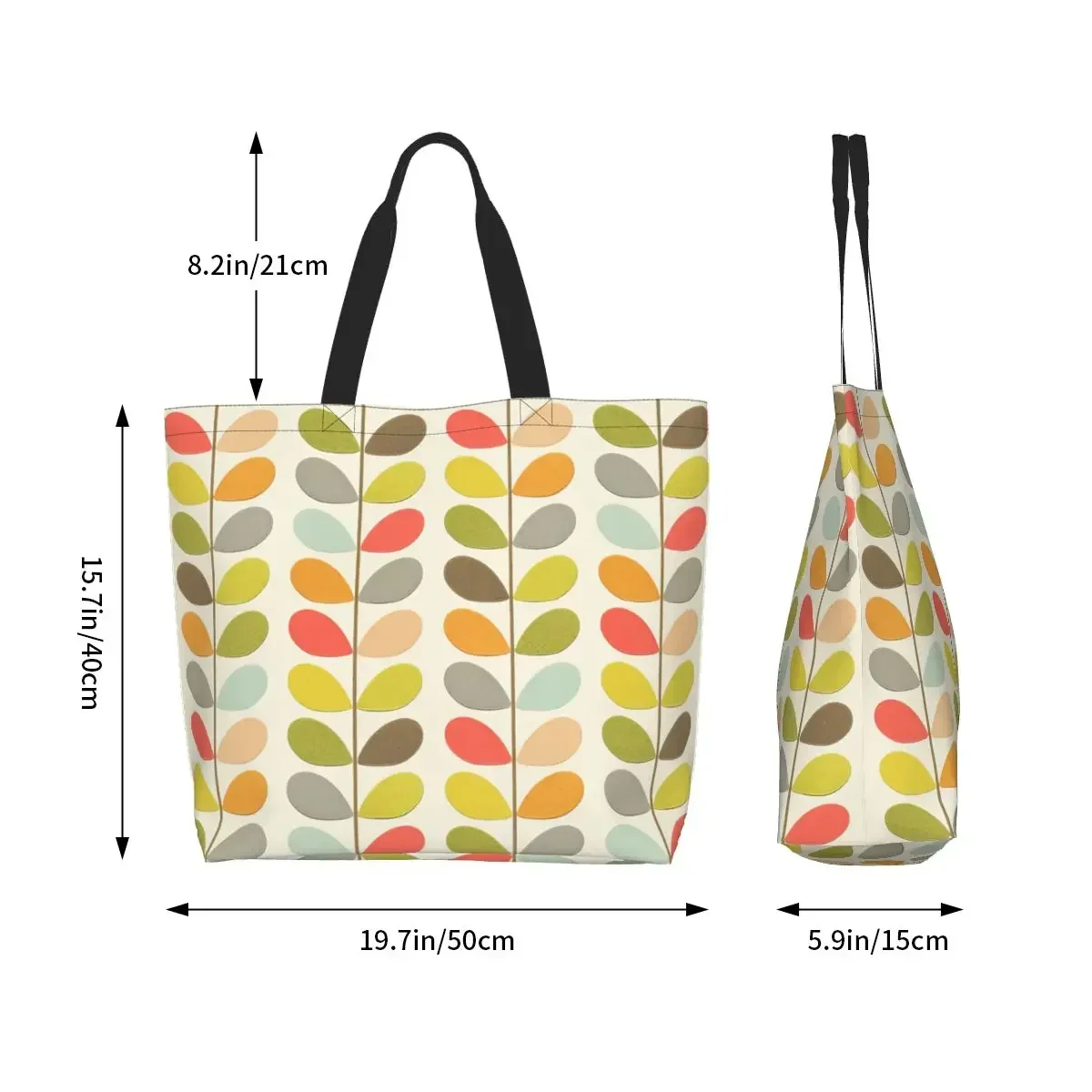 Sac fourre-tout personnalisé Orla Kiely, fleurs scandinaves, toile multi-tiges, sac d'épicerie initié