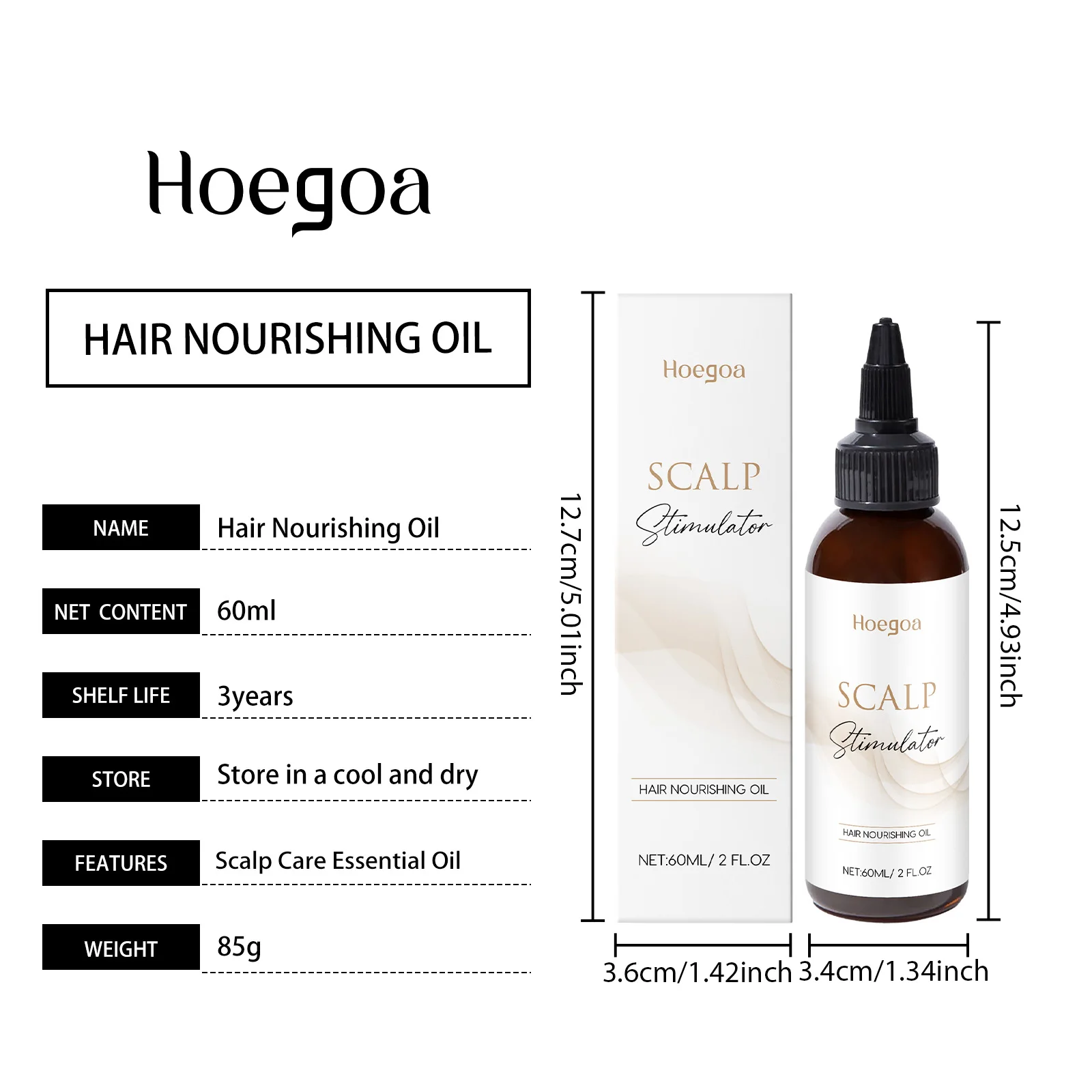 زيت عطري للشعر الكثيف من HOEGOA يعزز الدورة الدموية لفروة الرأس ويغذي جذور الشعر وإصلاح الشعر التالف ويمنع التساقط