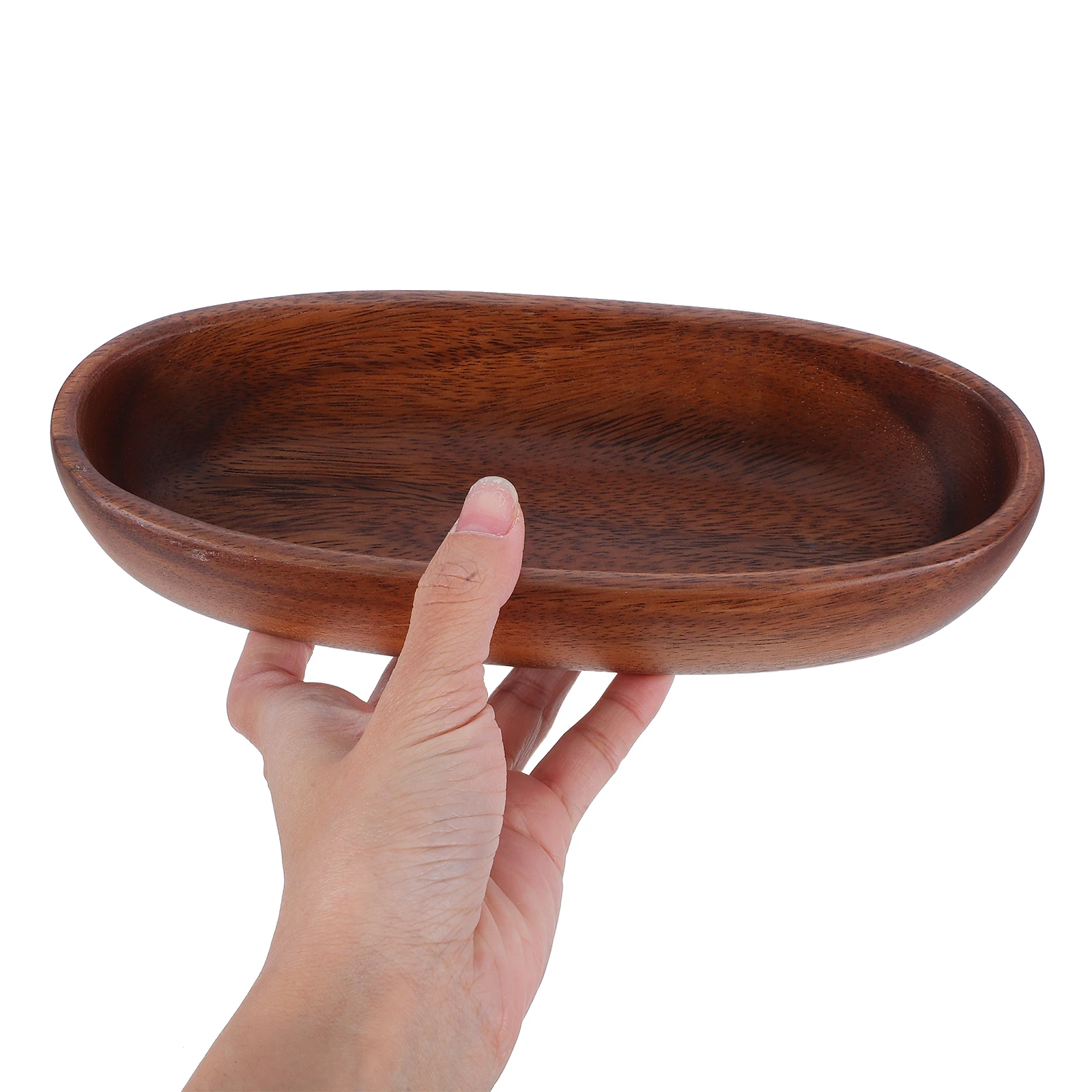 

1pc Walnut Wood Bowl Creative Boat Shaped Salad Fruit Serving Tray Vintage Homeware Wooden Candy Snack Tray