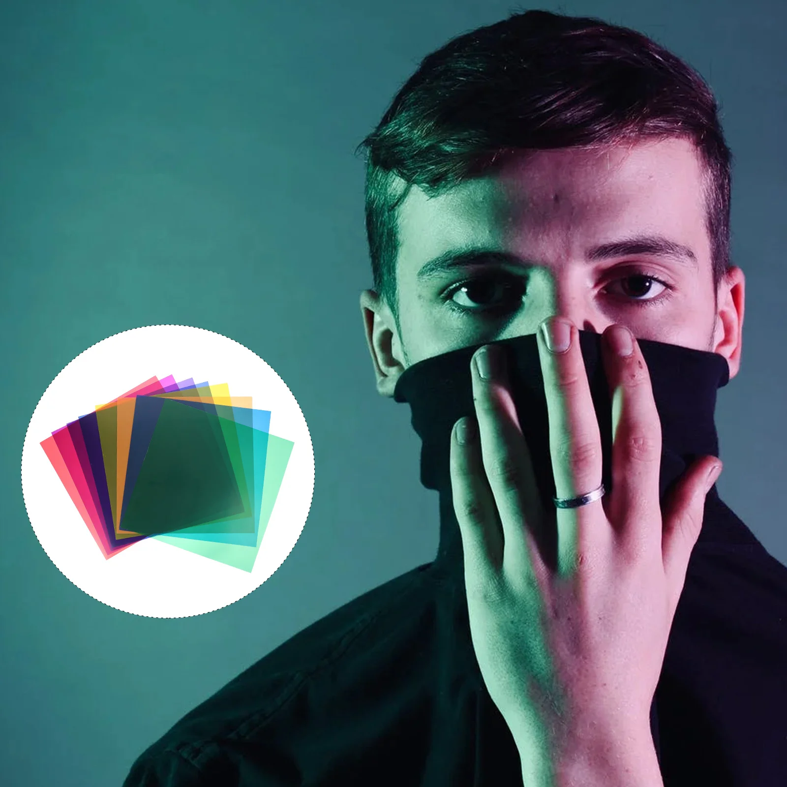 

8Pcs Flashlight Color Gel Filters Pc Material Lightweight Steady Temperature Low Loss for Strobe LED Photo Stage Film Video