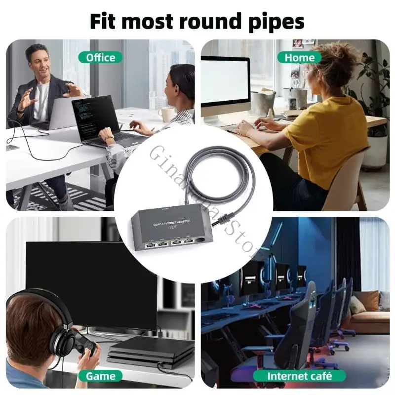 Q81F Nhiều thiết bị Bộ điều hợp dây 4x Cổng Gigabit dễ dàng Thiết lập cho Gen3/ Mini ổn định Internet và chơi game