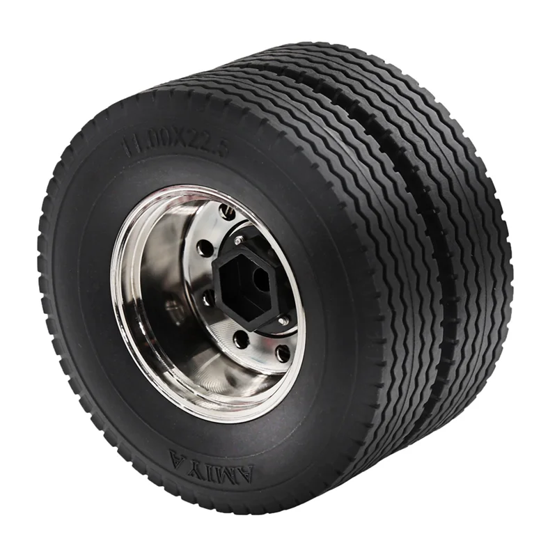 

A49K-Metal Wheel Drive/Bearing Hub Rim Double Wheels Set For 1/14 Tamiya RC Trailer Tractor Truck SCANIA