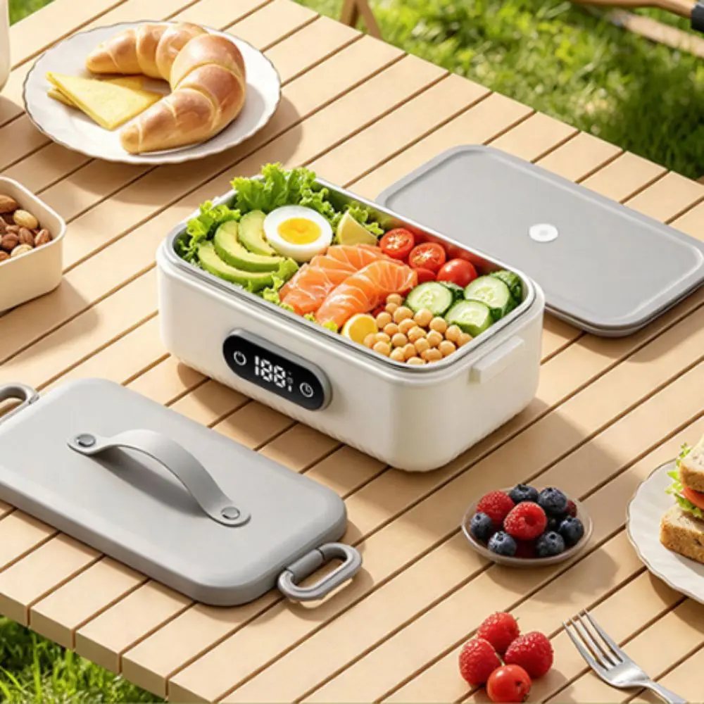 4-speed Temp USB Heated Lunch Box 6-speed Timer Cordless & Water-free Wireless Heating Food Container Adjustable Heating