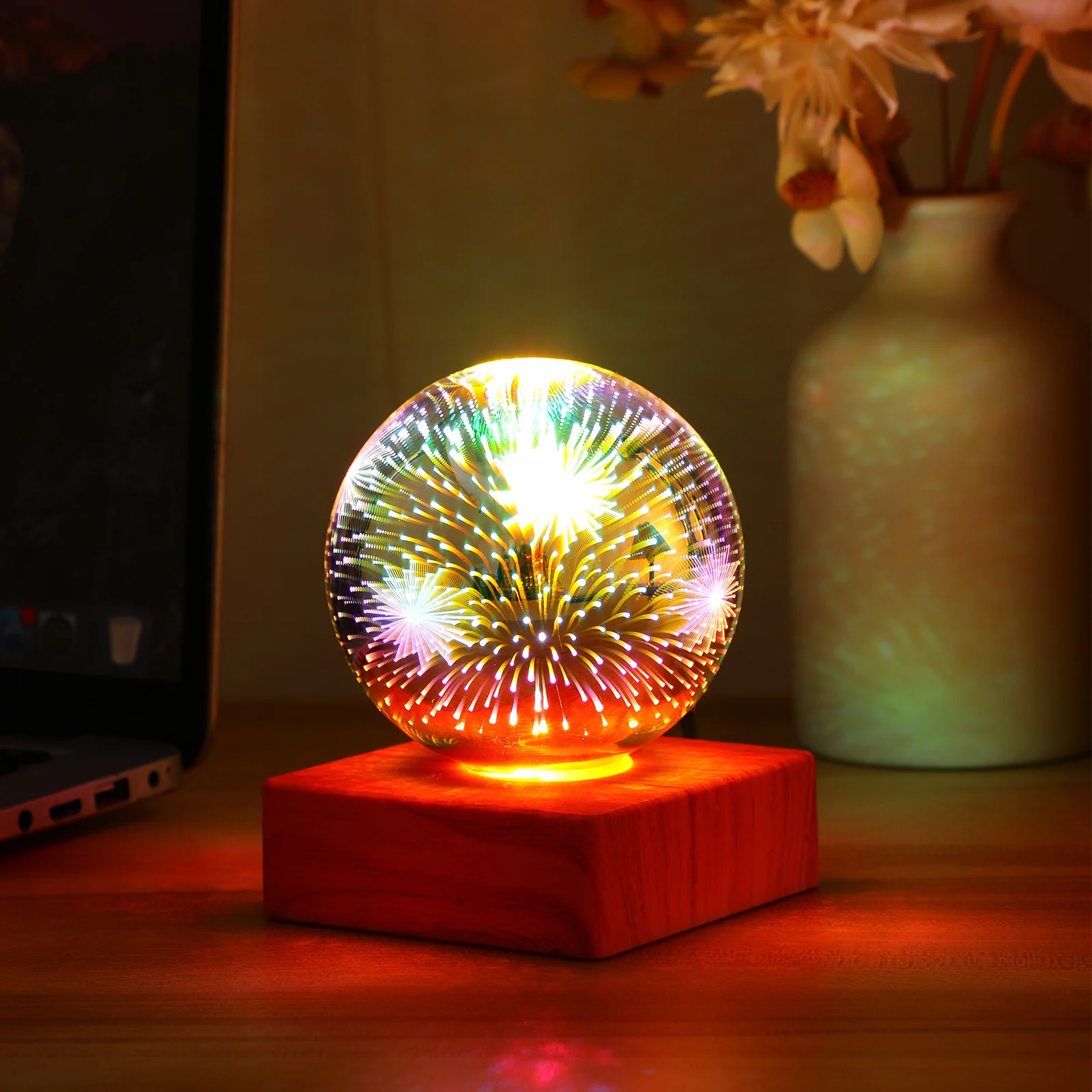 1Pcs Rainbow Projector Light with Dreamy Stars Night Light for Home Decor Living Room Baby Room Creative Table Lamp Cool