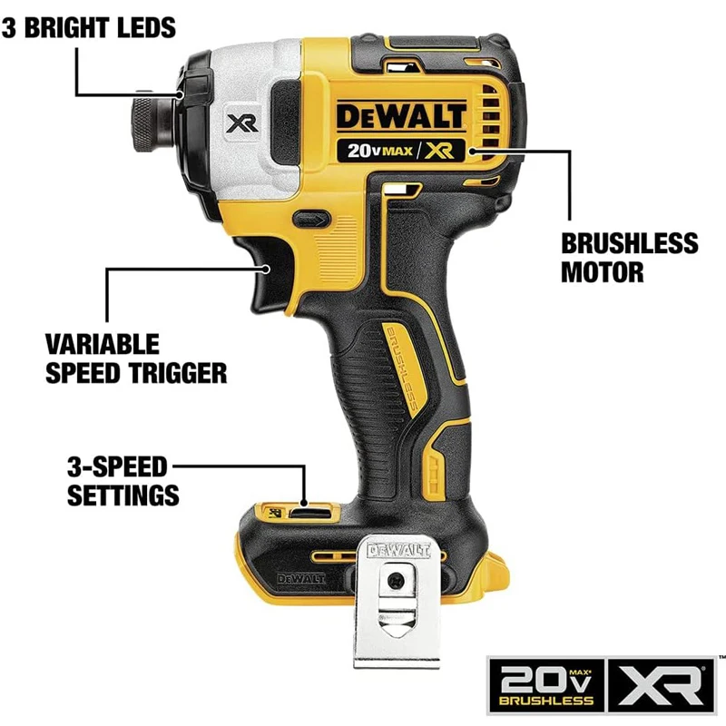 DEWALT-Chave De Fenda Elétrica Recarregável, Ferramenta Elétrica Durável, Máquina Bare, Impact Driver, Original, 18V, 20V, DCF887