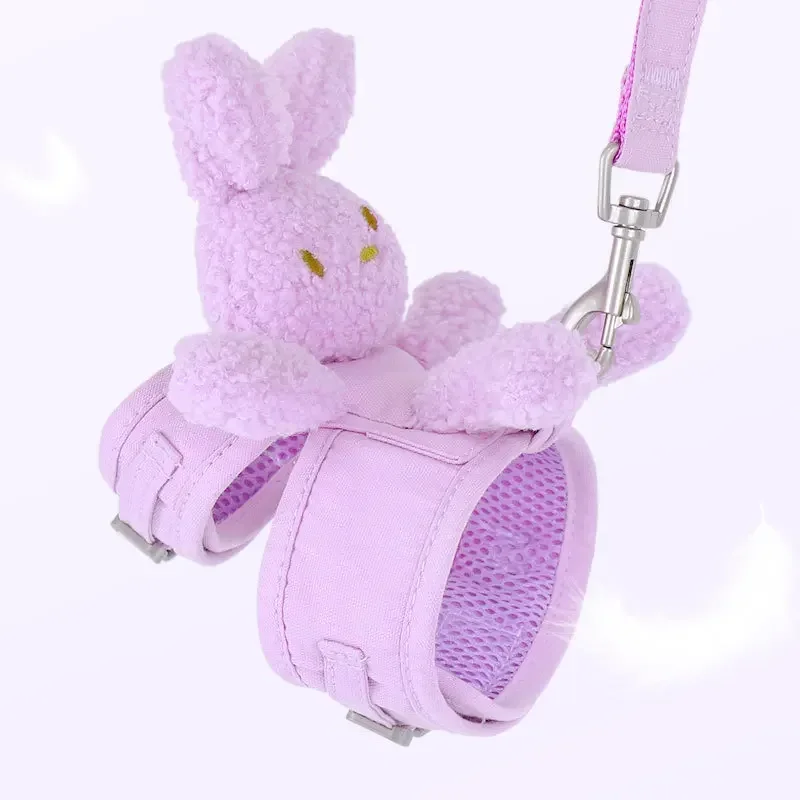 Cute Plush Bunny Chest Strap Vest Dog Traction Rope Walking Dog Rope Dog Chain Strap Puppy Small Dog Cat Supplies Dog Collar