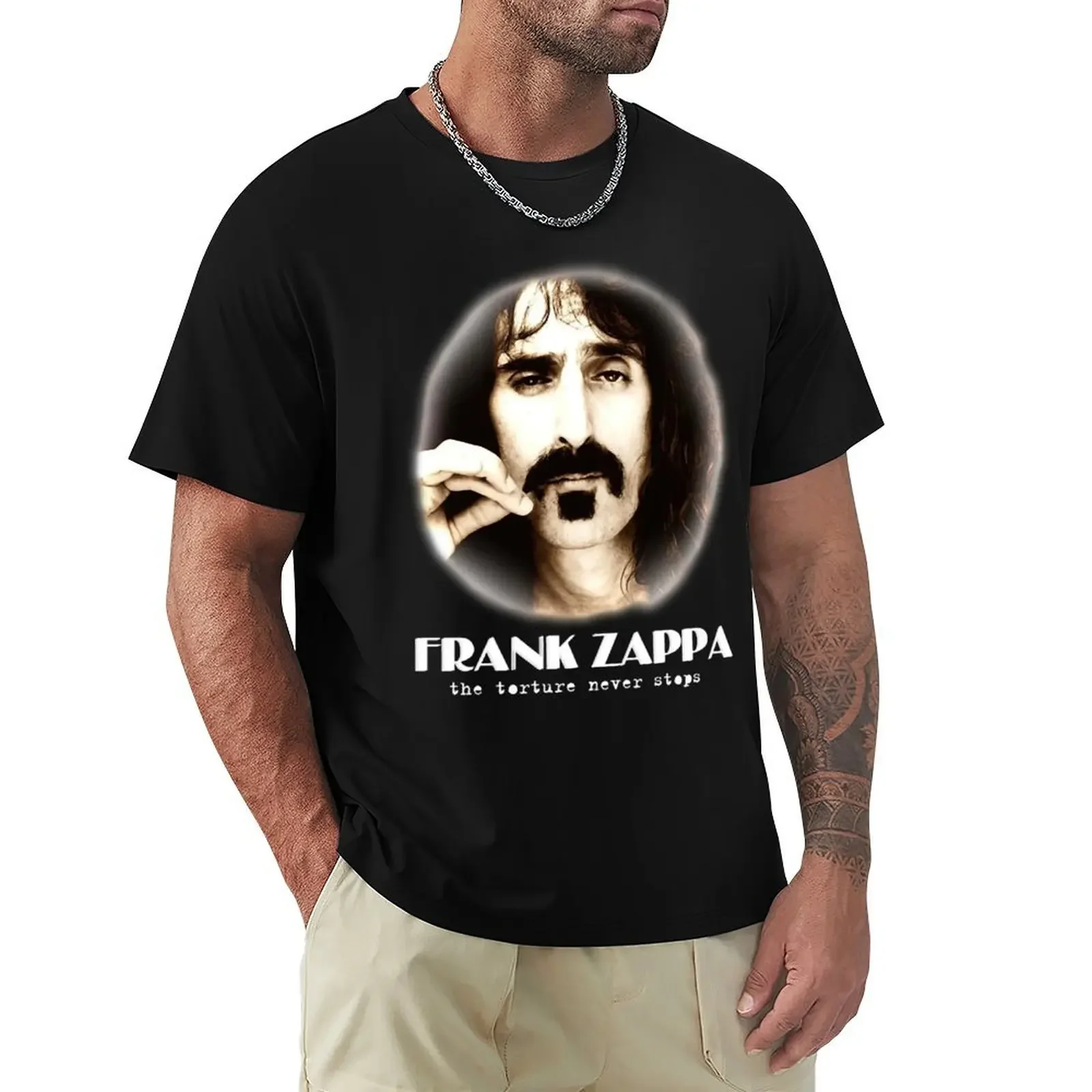 Fránk music Záppà-Fránk music Záppà the torture never stops Round neck Unisex T-Shirt blacks summer tops shirts graphic tee men