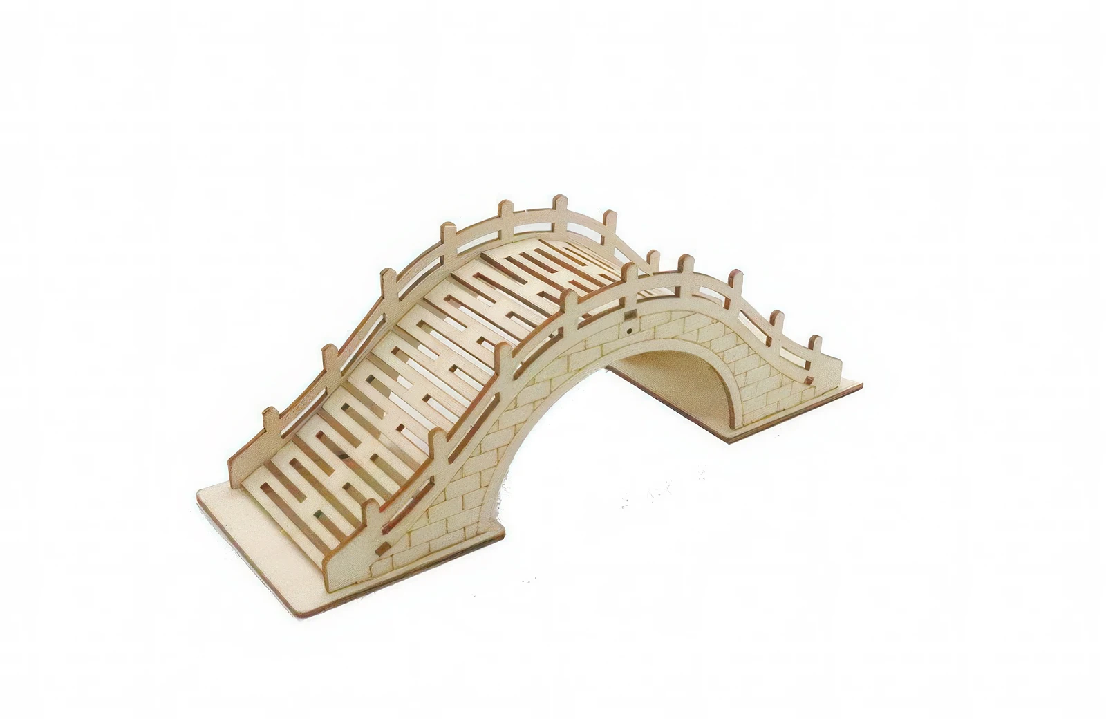 OUZEY 3D木製橋模型キット 天然木色 DIY組み立てパズル、大人と14歳以上のティーン向けの教育的エンジニアリングプロジェクト