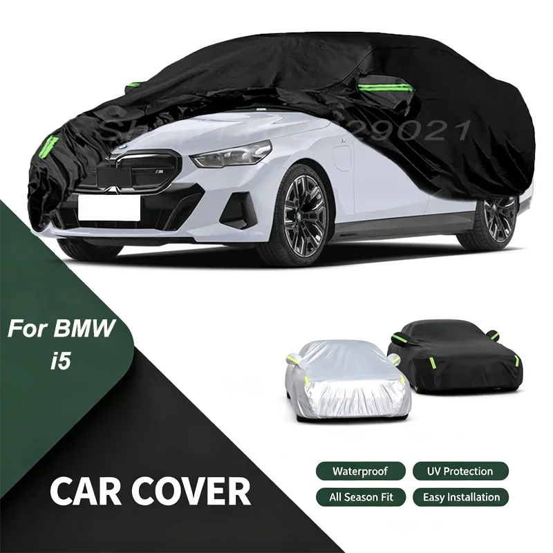 Car Cover For BMW i5 Waterproof Dustproof Outdoor Protection, UV Snow Sun Resistant Auto Exterior Cover Car Sunshade