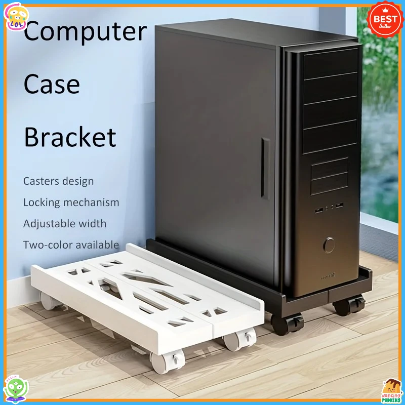 

Adjustable mobile CPU stand - Computer tower stand with ventilation, equipped with 4 caster wheels,can be placed under the desk.