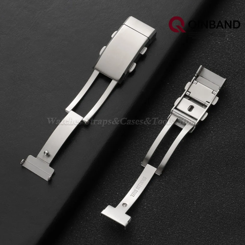 316L Massiver Edelstahl-Uhrenverschluss 14mm 16mm 18mm 20mm 22mm Doppeldruckfaltschließe Erweiterbare Metallschnalle für Seiko – Detail 4