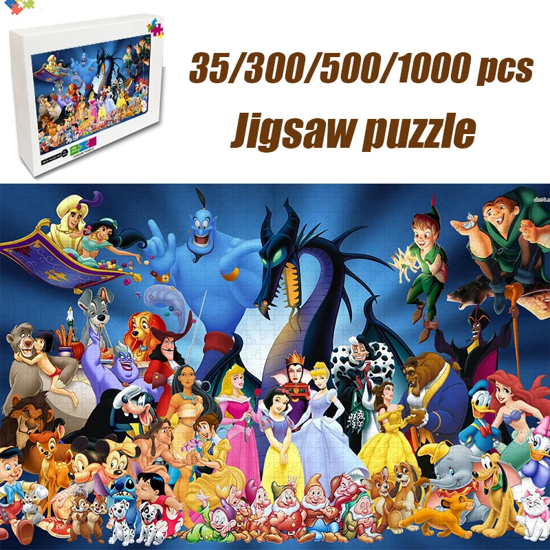 

Disney Characters Collection Puzzle Creative Diy Wooden Puzzle Assembled Jigsaw Puzzle Educational Toys for Kids Birthday Gifts