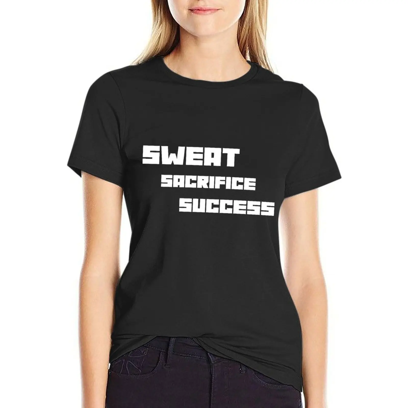 

SWEAT SACRIFICE SUCCESS T-Shirt animal prinfor cute clothes black t shirts for Women