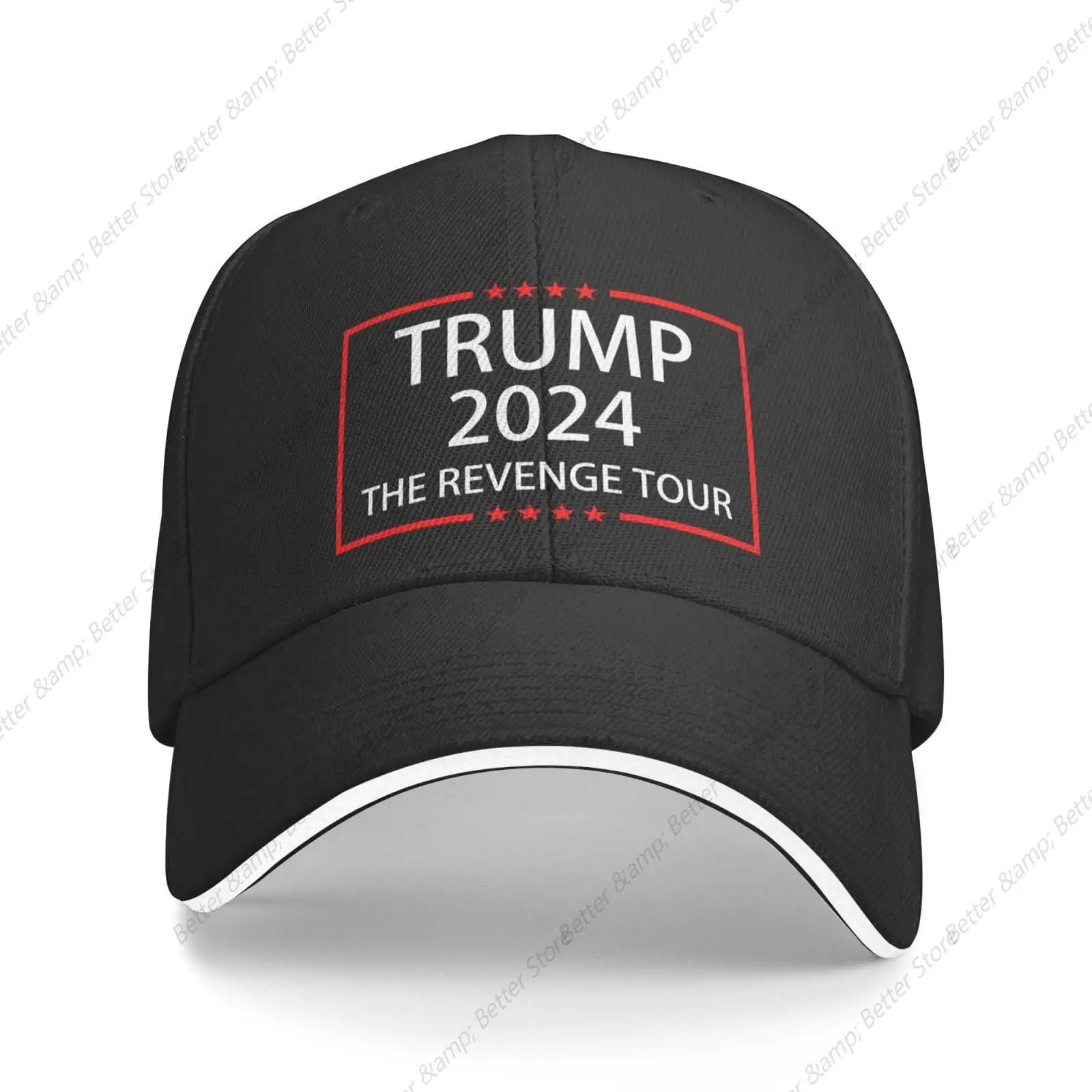 Trump 2024 The Revenge Tour Comfortable Sandwich Bill Cap Perfect for Leisure Black