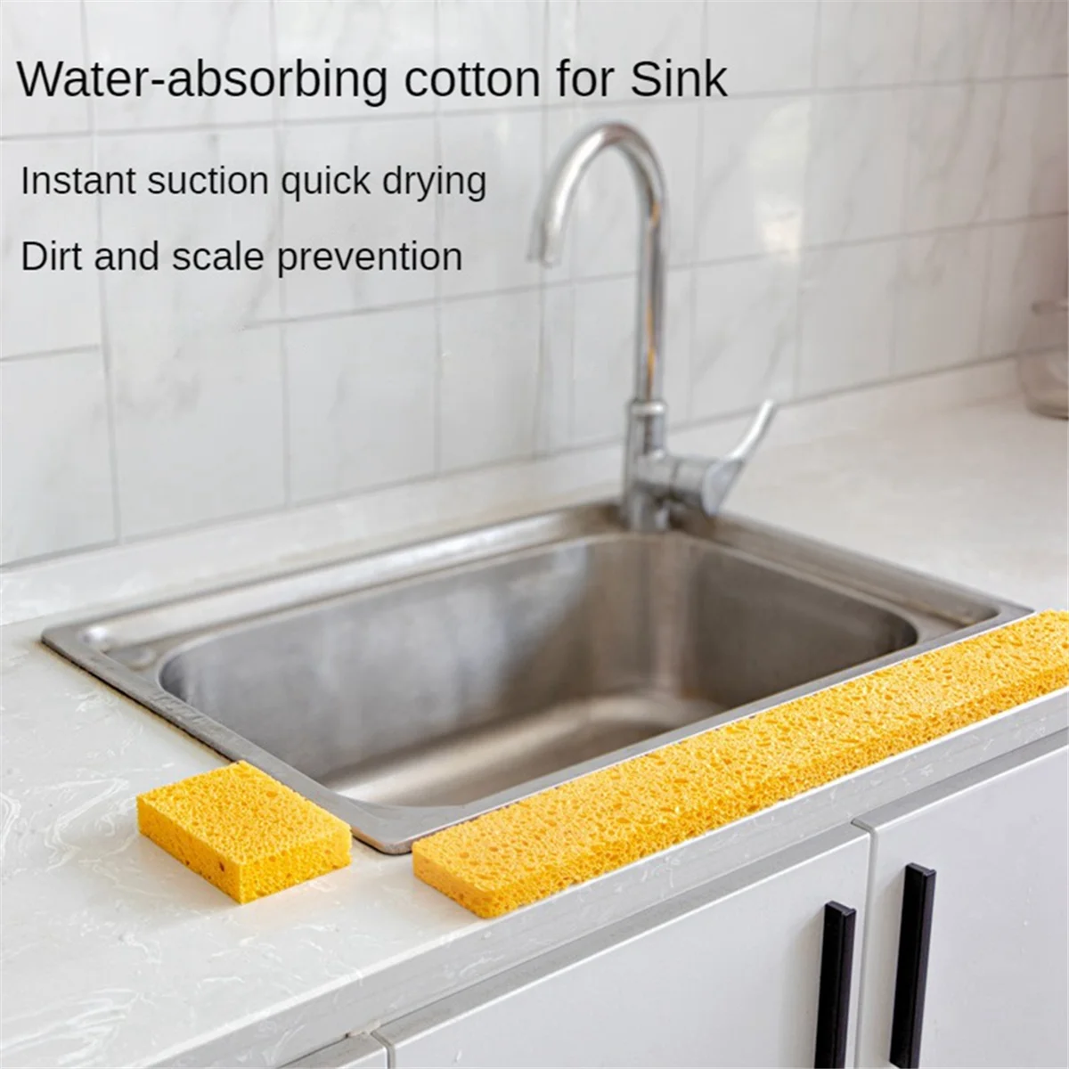 Long Strip Wood Pulp Cotton Absorbent Strip Wash Basin Water Blocking Sponge Strip Kitchen Sink Absorbent Cotton