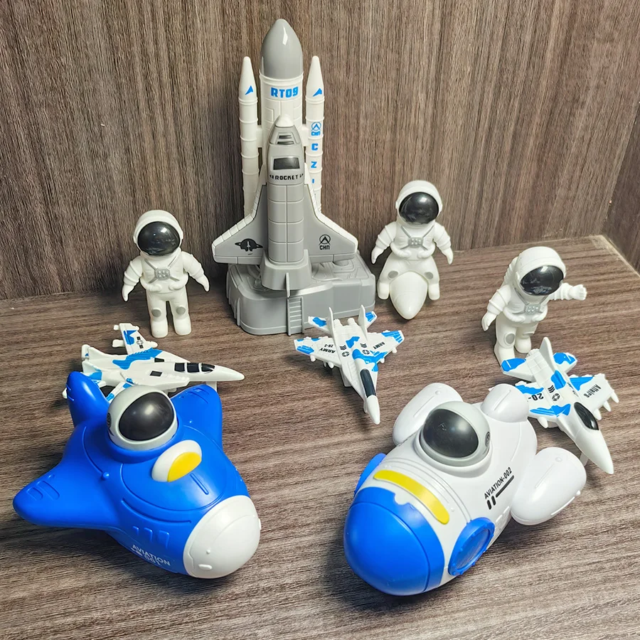 

Детская космическая серия, набор игрушечных машин, пресс-ракета, игрушечный автомобиль-космический корабль, может запускать космическую ракетку