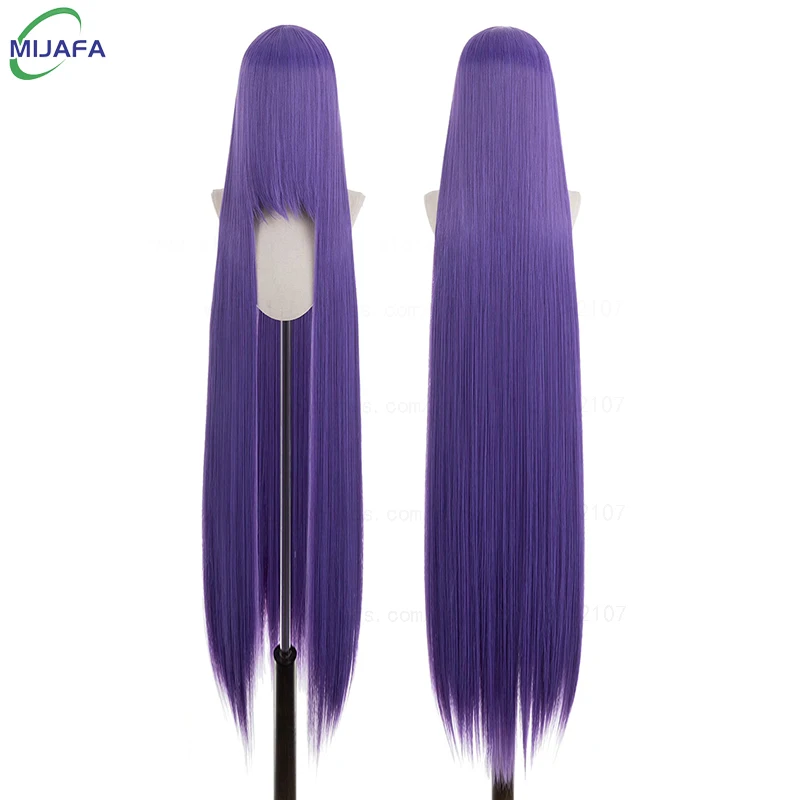 700 g hochwertige 59" 150 cm lange gerade Cosplay-Perücke mit Pony, blond, braun, rot, grün, blau, hitzebeständige Haarfarben, Anime-Perücken