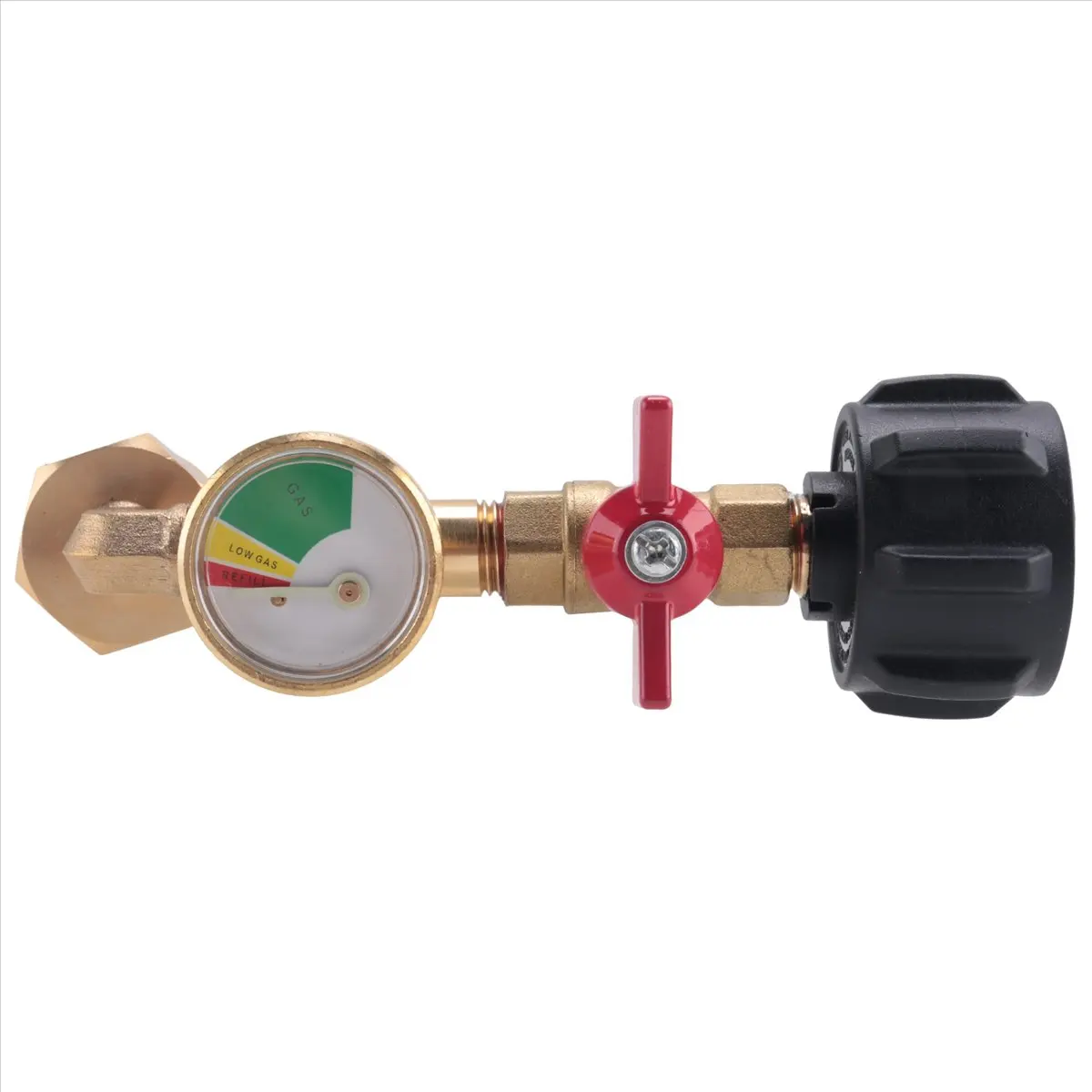 Premium-Propane Refill Adapter with Valve and Gauge, Fill 1 Lb Bottles From 20 Lb Tank, 90-Degree Elbow Design, Easy To Use