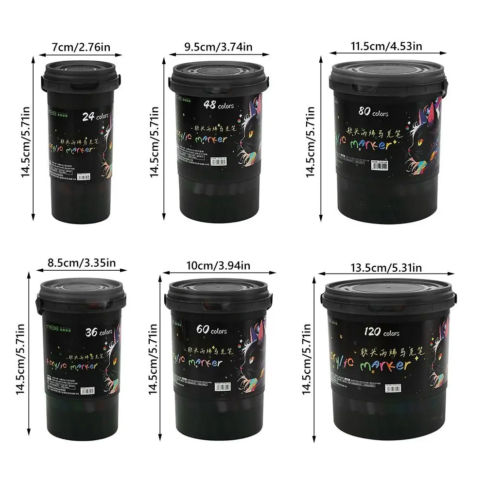 Soft Headed Acrylic Marker Pen Multiple Colors Acrylic Paint Watercolor Pen Non-toxic Watercolor Ink Soft Headed Marker