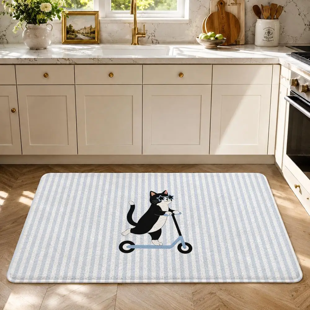 Fun Animals Driving Cars Floor Mat Flannel Rug Soft Non Slip Washable Door Mat For Bathroom Bedroom Kitchen Home Decor