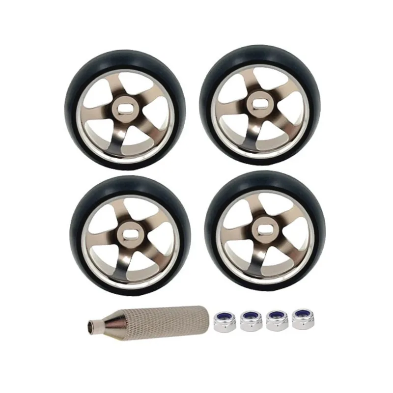 Fit for Mini  Kyosho WLtoys 1/28 RC Car Metal Upgrade 25mm 1.5 Degree Hub Tires