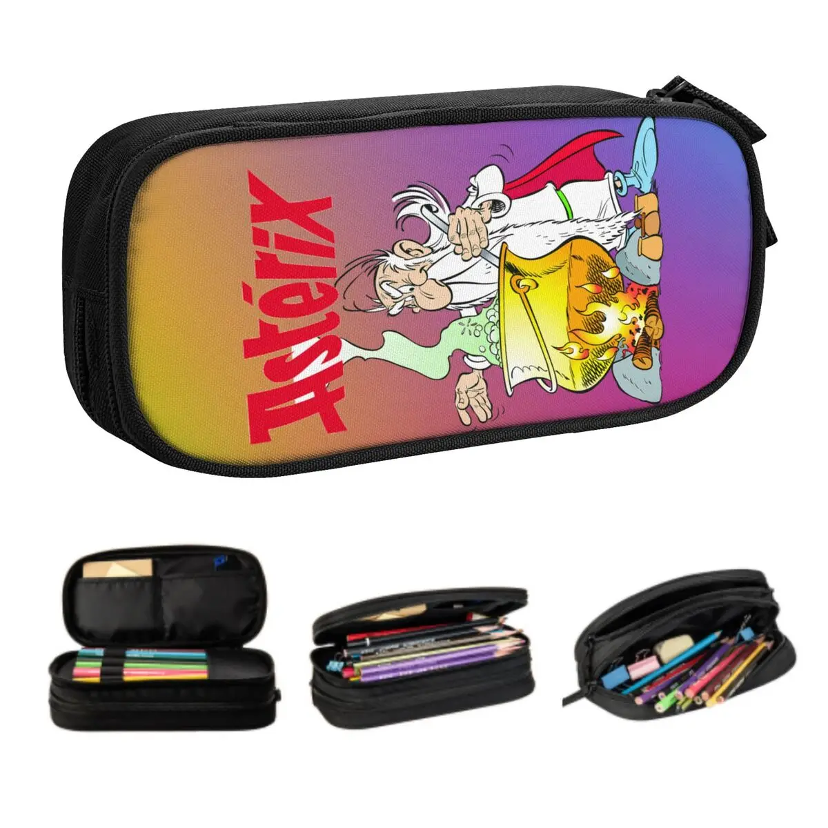 

Симпатичные пеналы A-Asterixs на заказ для девочек и мальчиков, большая сумка-карандаш с французским комиксами, школьные аксессуары