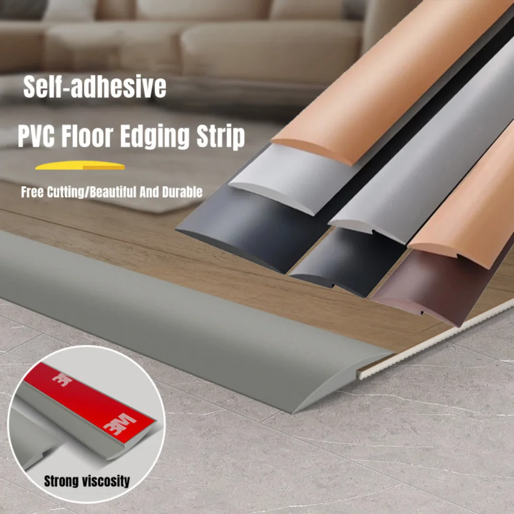 1M PVC Floor Threshold Seam Edge Trim Sealing Strip Self-adhesive Door Bottom Anti-collision Rubber Strip Protective Carpet Mat