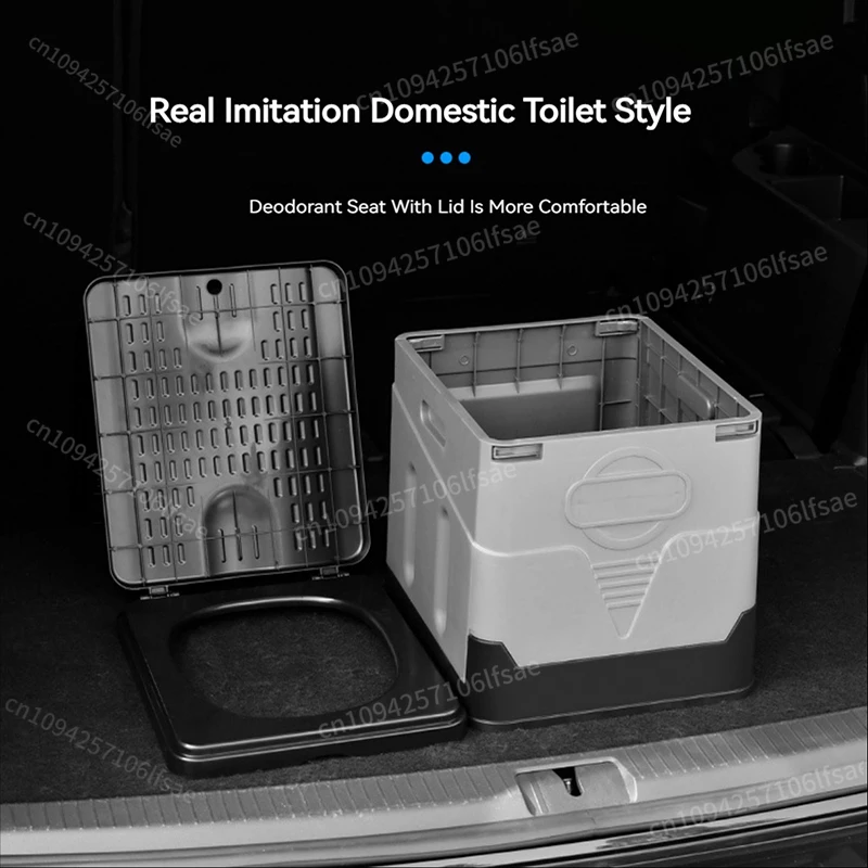 

in stock Folding Toilet, Portable, Collapsible, Anti-Odor Storage Box, Car Toilet, Adult Self-Driving Travel Emergency Toilet