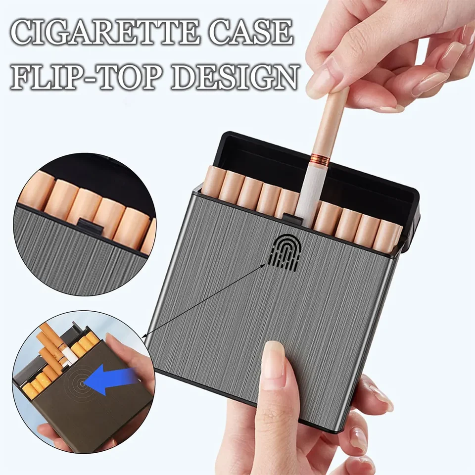 cigarette case flip top Truffle Brown Leather 04/13/2022 Flip Top Plastic King Size