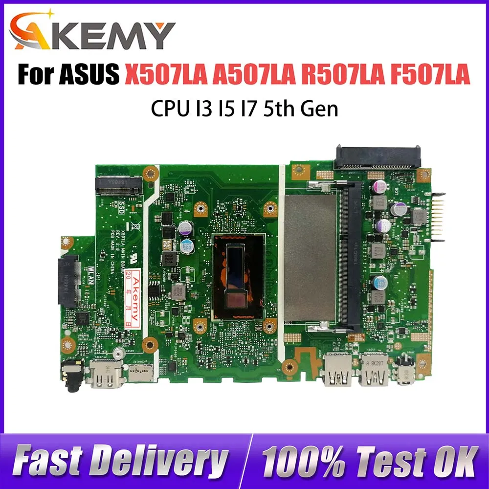 X507LA Notebook Mainboard For ASUS X507L A507LA R507LA F507LA A507L R507L F507L Laptop Motherboard CPU I3 I5 I7 5th Gen