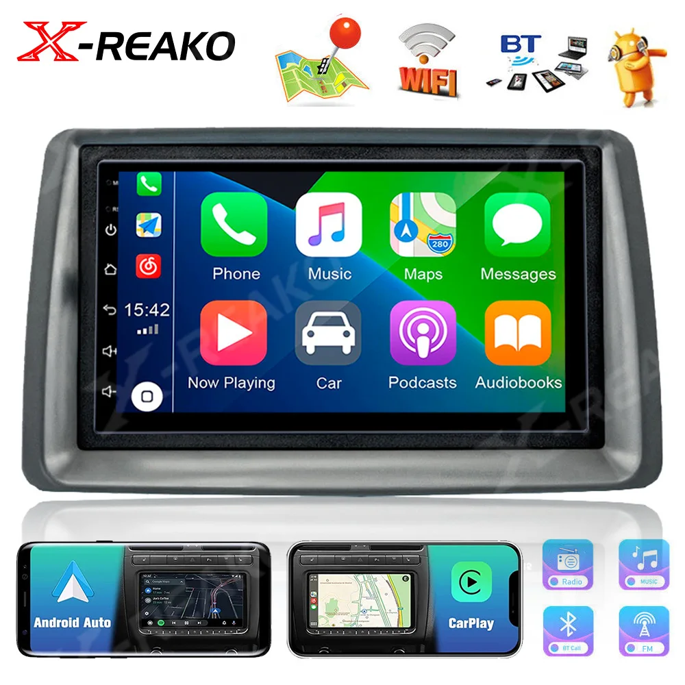 

X-REAKO 2+32G Car Radio Android 12 Stereo For Fiat Panda 2003-2012 Multimedia Player Navigation GPS Wireless CarPlay Auto BT RDS