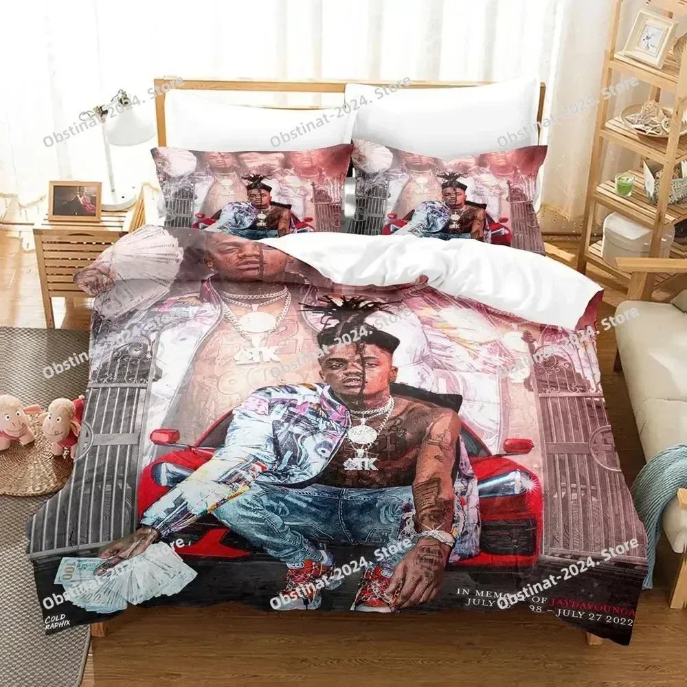 RIP Jaydayoungan Rapper Bedding Set Printed With Pillowcase Bed Duvet Cover Soft Single Double Queen Super King Size Kids Adult