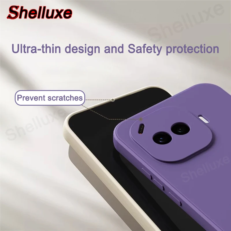 Funda original de silicona líquida Shelluxe Square para VIVO iQOO Z11 Z10 Z9 Turbo Pro Z11x Z10x, tacto sedoso global 4
