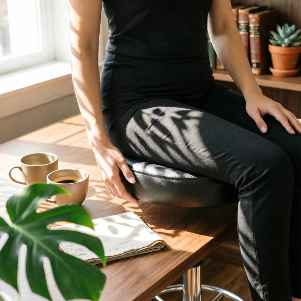 高さ調節可能な回転スツール、プラスチック製の丸型ベース、家庭用座椅子、お手入れ簡単、耐油性