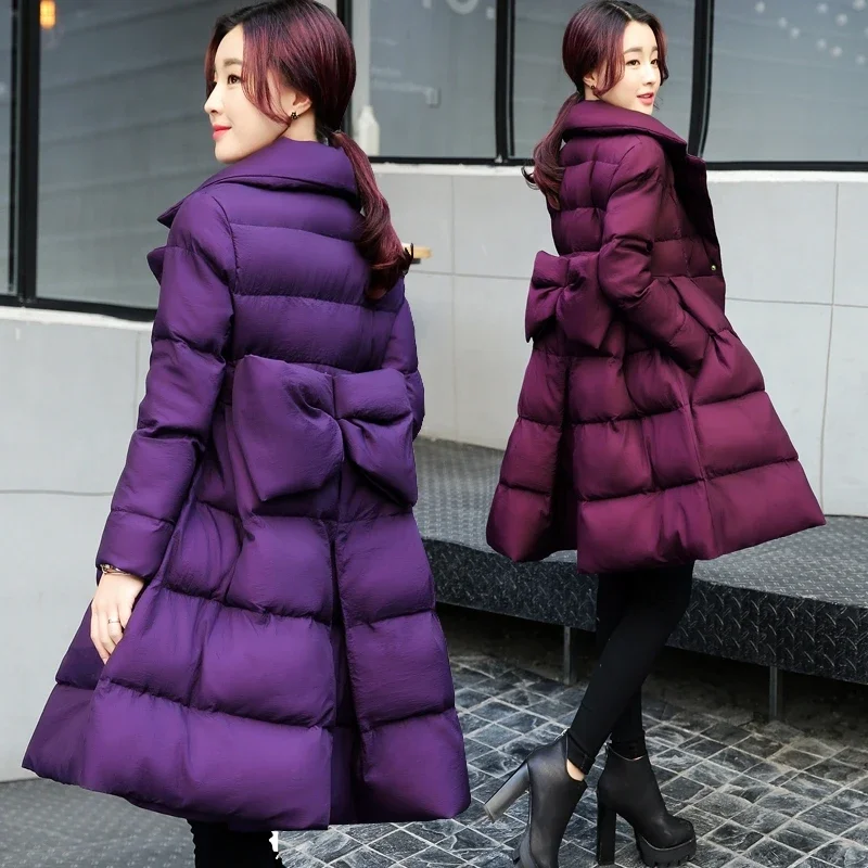 Female Coat Winter Women Mid-Length Korean Loose Thick Warm A-Line Waist Skirt Cotton Quilted Jacket  B81