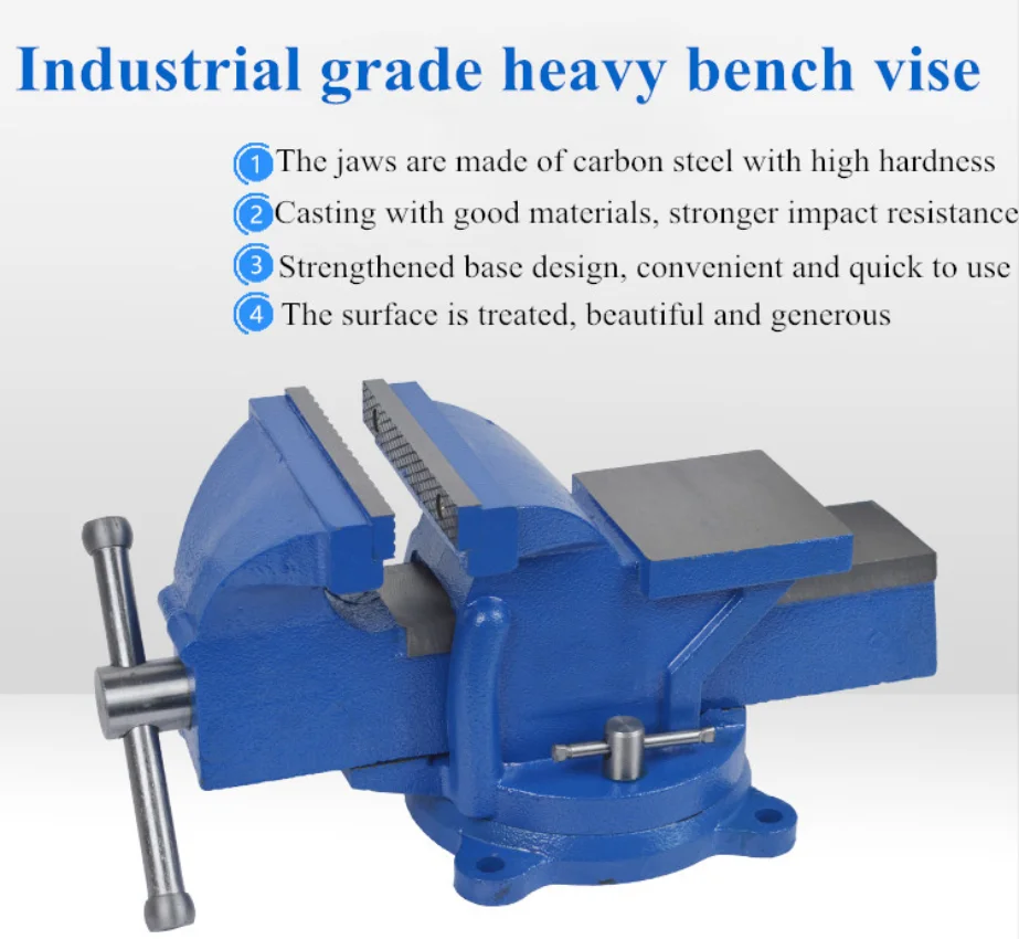 Multipurpose Bench Vise 4in 5in Heavy Duty Ductile Cast Iron With 360° Swivel Base and Head for Clamping Fixing Grinding