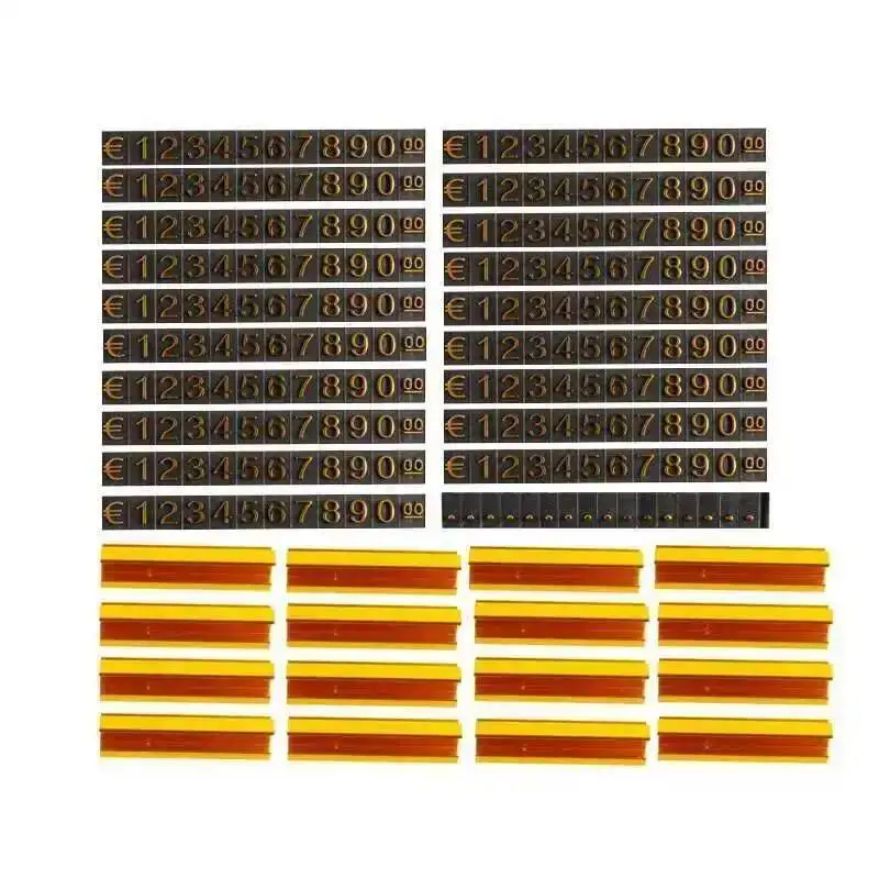 16 Pieces Golden Silvery Black Number Letter With Base Adjustable Price Display Stand Tag Label Sets Of Number Labels