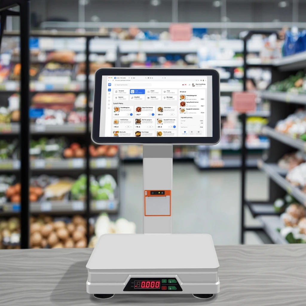 

OEM Commercial Kitchen POS Scale Thermal Label Printer Fast Order Fulfillment Weighing System for Central Kitchen Fast Food