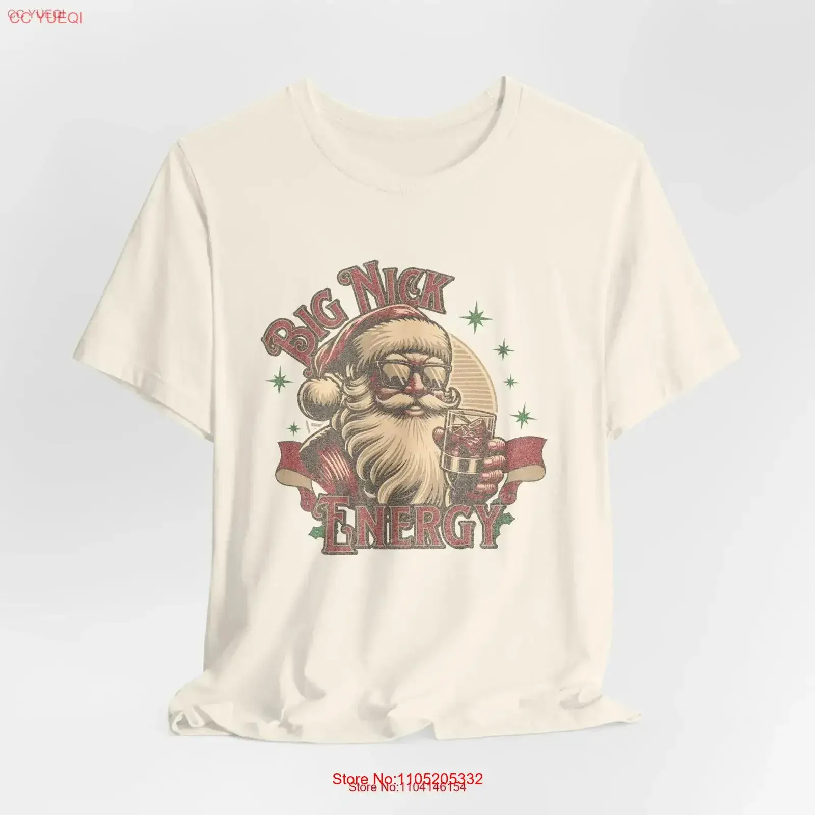 

Футболка для рождественской вечеринки Big Nick Energy, забавный свитер Санта-Клауса для мужчин, винтажный потертый мягкий стильный унисекс, растянутый