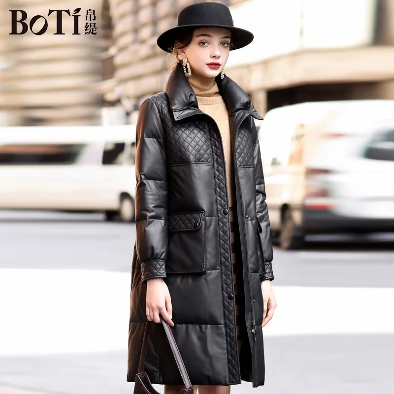 2022 Winter Bati New Selection Sheepskin Casual Warm Coat Fashion Genuine Leather Down Coat Women's Mid length 323S