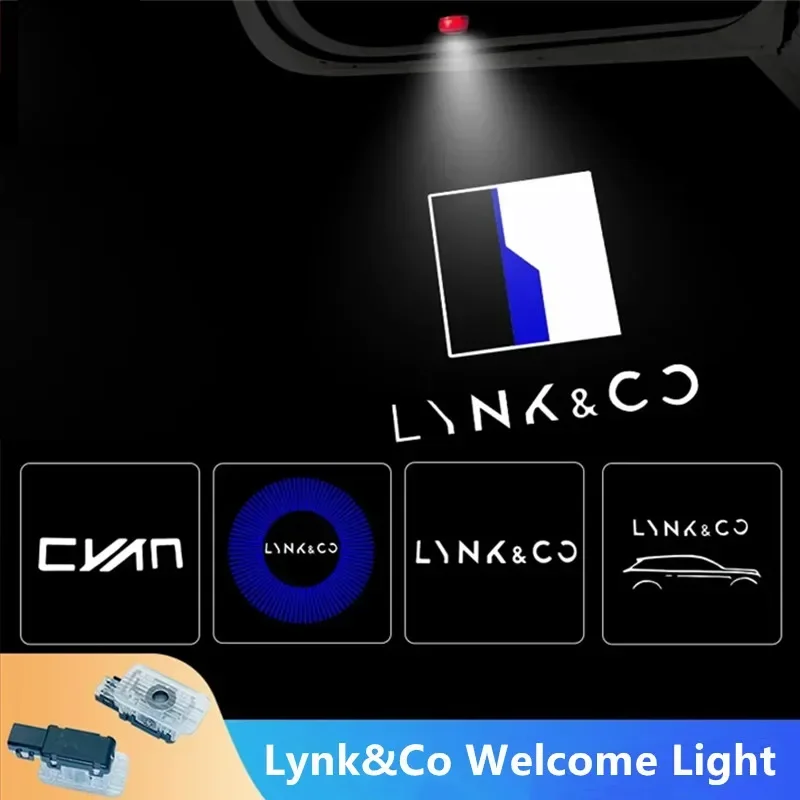 2pcs LED Car Door Welcome Night Light Wireless Car Styling Projector Laser Logo Ghost Shadow Lamp for Lynk&Co 01 02 03 05 09