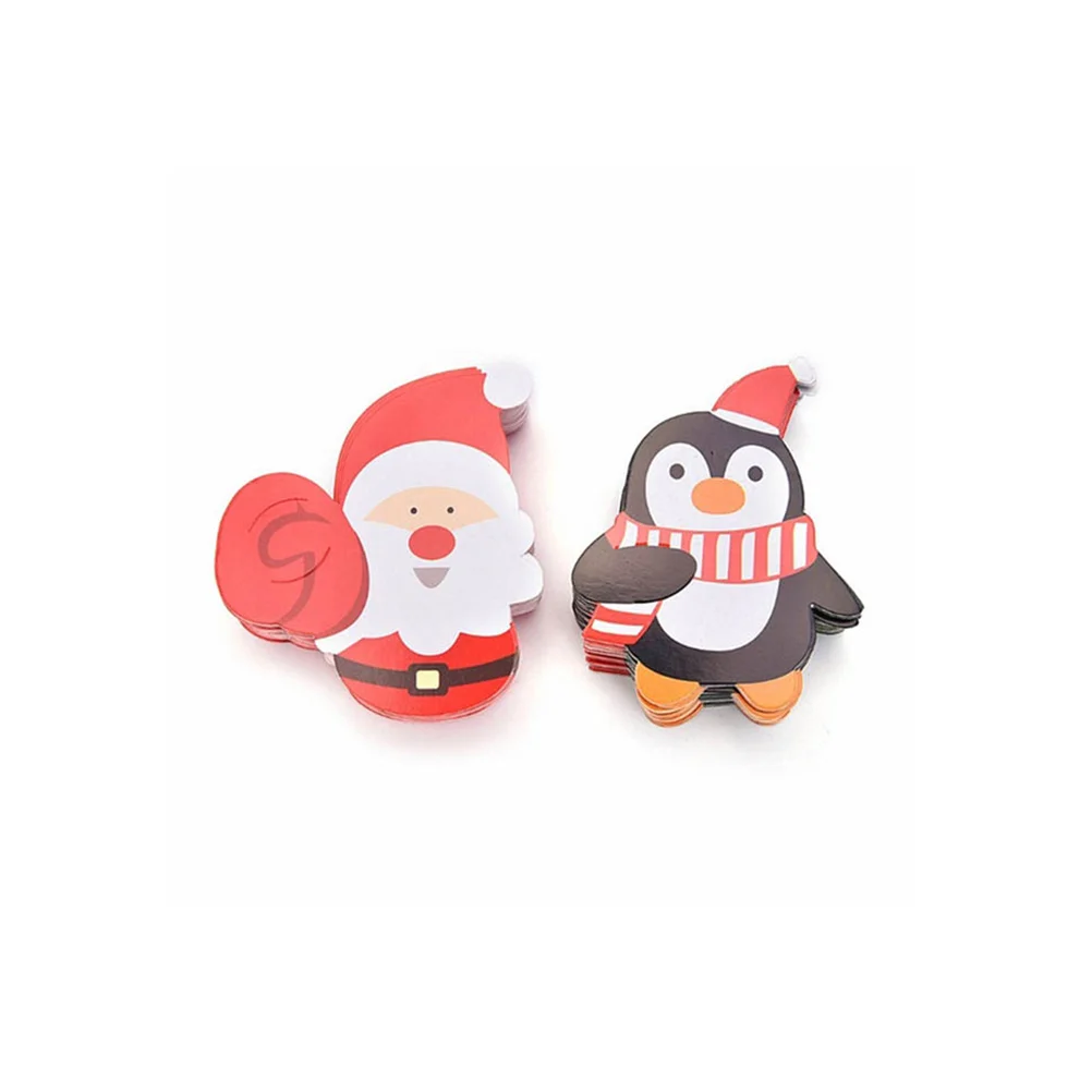 50pcs Lovely Penguin Santa Claus Lollipop Paper Christmas DIY Candy Decoration Xmas Birthday Party Supplies for Kids (Black)