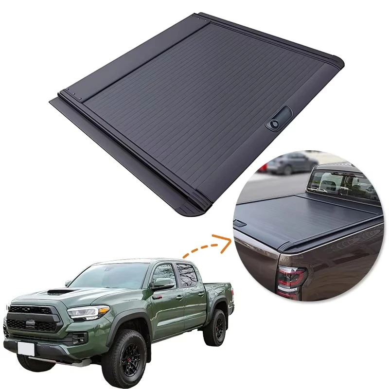 Durable Waterproof Car Parts Roller Lid up Pick up Truck Aluminium Alloy Tonneau Cover for TOYOTA TACOMA Crew Cab 2015-2020