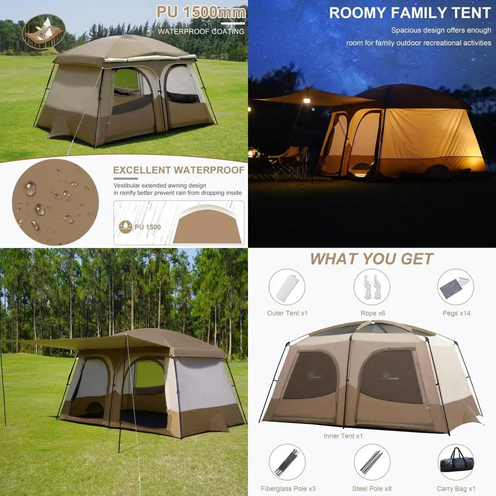 

Устойчивая к атмосферным воздействиям палатка для кемпинга на 3-4 человека с удлиненной балкой, дышащей сеткой, простая установка для приключений на свежем воздухе