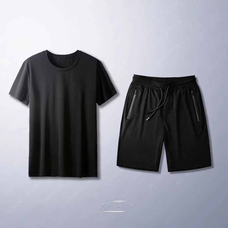 Black t-shirt + bermuda shorts black