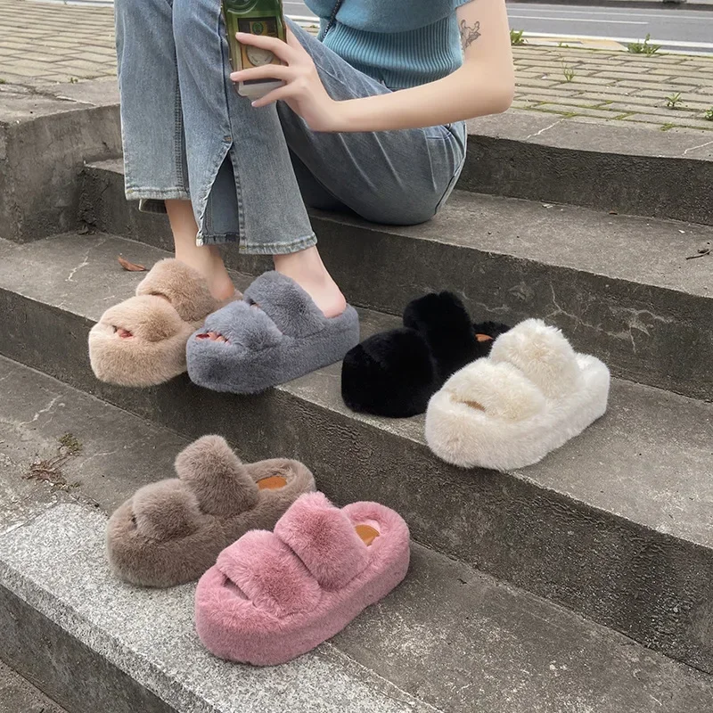 Comfortable and Warm Indoor Slippers Fashion Women Shoes Velvet Flat Bottom Luxe Ladies Slipper 2023