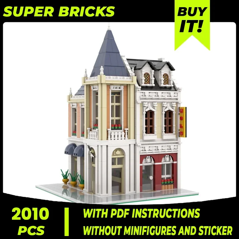 

Moc Building Blocks Street View Radio Station And Music Store Technical Bricks DIY Assembly Construction Toys For Holiday Gifts