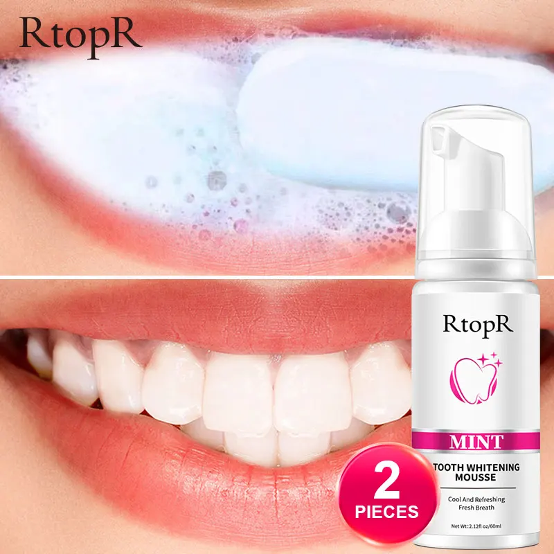 2PCS Mint Teeth Whitening Mousse Whitening Teeth Oral cleaning Oral Refreshing Repair Gums Healthy Plaque Stains Removal 